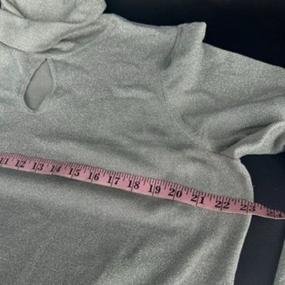 Lane Bryant Keyhole Sparkle Pullover Turtleneck Sweater in Gray PLUS sz 18 20 - Picture 3 of 6